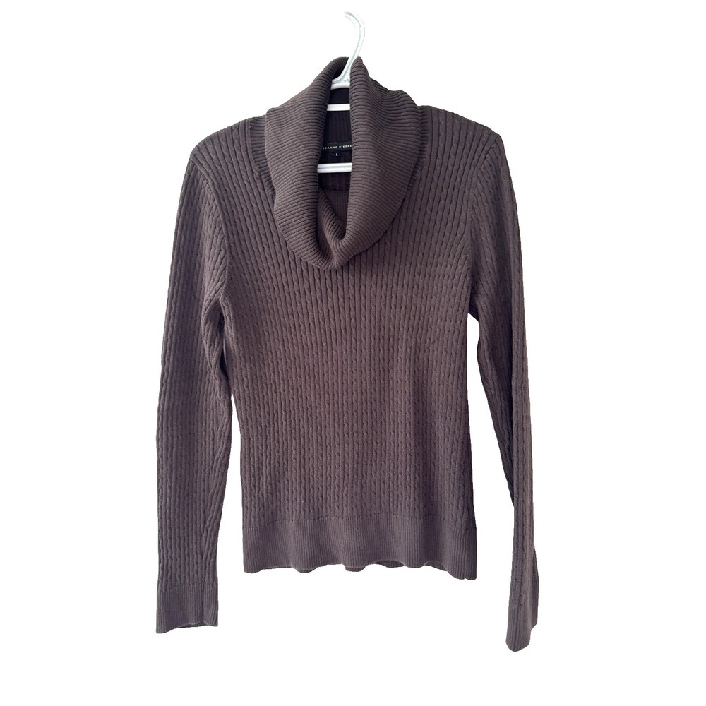 VTG 90s Y2K Womens Large Sweater Cable knit Cowl Neck Cotton Fairy Grunge Goblin